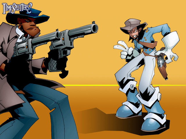 Time Splitters Future Perfect title screen for Xbox